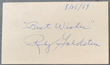 GOLDSTEIN, RUBY SIGNED INDEX CARD