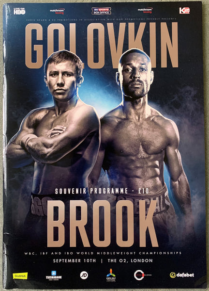 GOLOVKIN, GENNADY-KELL BROOK OFFICIAL PROGRAM (2016)