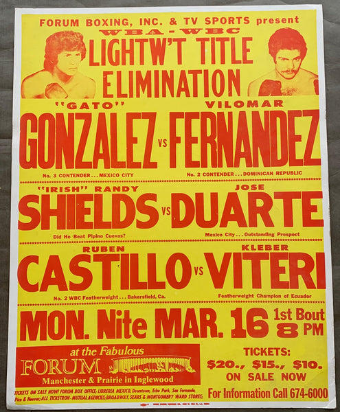 GONZALEZ, RODOLFO "GATO"-VILOMAR FERNANDEZ ON SITE POSTER (1981)