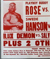 PUTSKI, IVAN-"SUPERSTAR" BILLY GRAHAM ON SITE WRESTLING POSTER (1982)