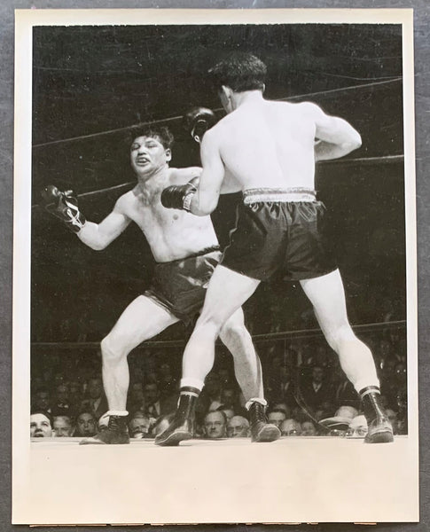 GRAZIANO, ROCKY-AL "BUMMY" DAVIS WIRE PHOTO (1945-3RD ROUND)