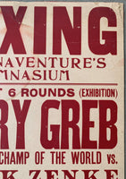 GREB, HARRY-FRANK ZENKE ON SITE EXHIBITION POSTER (1924)
