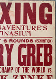 GREB, HARRY-FRANK ZENKE ON SITE EXHIBITION POSTER (1924)