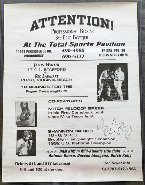 GREEN, MITCH "BLOOD"-BRUCE JOHNSON ON SITE POSTER (1993)