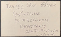 GREEN, DAVEY BOY SIGNED INDEX CARD