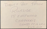 GREEN, DAVEY BOY SIGNED INDEX CARD