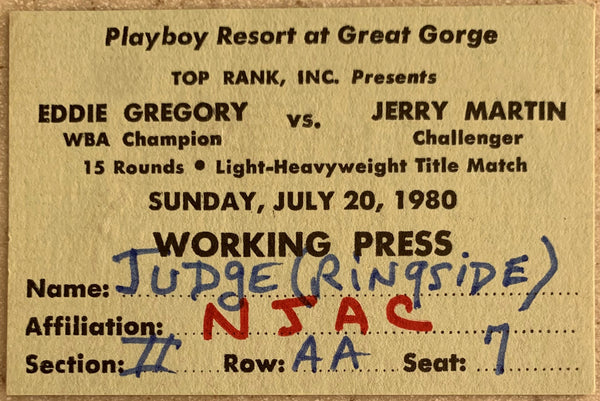 MUHAMMAD, EDDIE MUSTAFA (EDDIE GREGORY)-JERRY MARTIN WORKING PRESS PASS (1980)