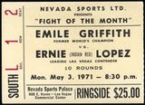 GRIFFITH, EMILE-ERNIE "INDIAN RED" LOPEZ STUBLESS TICKET (1971)