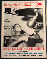 GRIFFITH, EMILE-BENNY "KID" PARET OFFICIAL PROGRAM (1961)