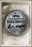 GRIFFITH, EMILE SIGNED BOXING HALL OF FAME PAPERWEIGHT