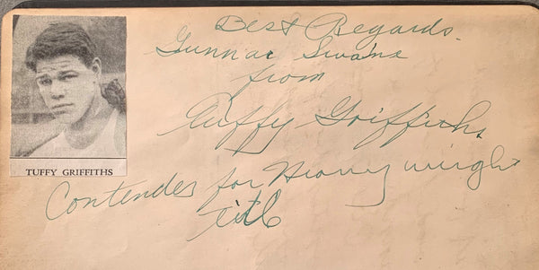 GRIFFITHS, TUFFY INK SIGNED ALBUM PAGE