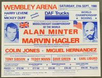 HAGLER, MARVIN-ALAN MINTER ON SITE POSTER (1980-HAGLER WINS MIDDLEWEIGHT TITLE)