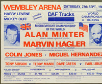 HAGLER, MARVIN-ALAN MINTER ON SITE POSTER (1980-HAGLER WINS MIDDLEWEIGHT TITLE)