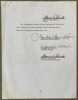 HAGLER, MARVIN & PASQUALE PETRONELLI & GUERINO PETRONELLI SIGNED CONTRACT (PSA/DNA)