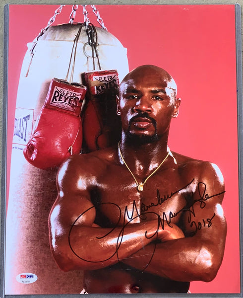 HAGLER, MARVELOUS MARVIN SIGNED LARGE FORMAT PHOTO (PSA/DNA)