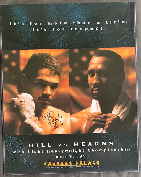 HEARNS, THOMAS-VIRGIL HILL SIGNED ON SITE POSTER (1991-SIGNED BY HILL)
