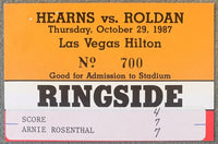 HEARNS, THOMAS-JUAN ROLDAN RINGSIDE CREDENTIAL (1987)