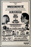 WRESTLEMANIA III ORIGINAL ON SITE POSTER (1987-HULK HOGAN-ANDRE THE GIANT-RARE)