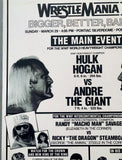 WRESTLEMANIA III ORIGINAL ON SITE POSTER (1987-HULK HOGAN-ANDRE THE GIANT-RARE)