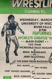 HOGAN, HULK & BRAD RHEINGANS VS. JERRY BLACKWELL & THE SHEIK FROM BAGHDAD WRESTLING ON SITE POSTER (1983)