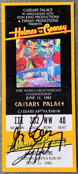 HOLMES, LARRY-GERRY COONEY SIGNED ON SITE FULL TICKET (1982)