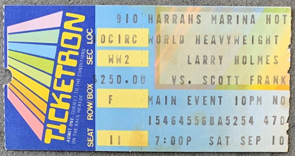 HOLMES, LARRY-SCOTT FRANK ON SITE STUBLESS TICKET(1983)