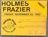HOLMES, LARRY-MARVIS FRAZIER PRESS PASS (1983)