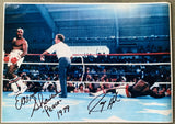 HOLMES, LARRY-EARNIE SHAVERS II SIGNED LARGE FORMAT PHOTO (1979-SIGNED BY BOTH-PSA/DNA)