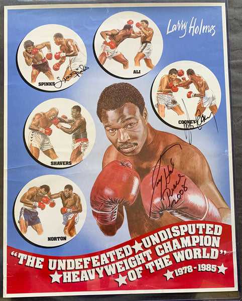 HOLMES, LARRY SIGNED PROMOTIONAL POSTER (SIGNED BY HOLMES, COONEY, SHAVERS, NORTON, L. SPINKS)