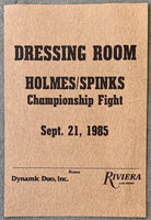 HOLMES, LARRY-MICHAEL SPINKS I DRESSING ROOM PASS (1985)