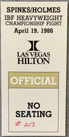 HOLMES, LARRY-MICHAEL SPINKS II OFFICIAL PASS (1986)