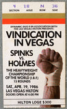 HOLMES, LARRY-MICHAEL SPINKS II ON SITE STUBLESS TICKET (1986)