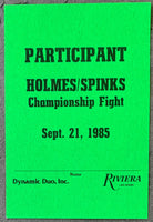 HOLMES, LARRY-MICHAEL SPINKS I PARTICIPANT PASS (1985)