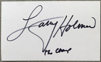 HOLMES, LARRY SIGNED INDEX CARD