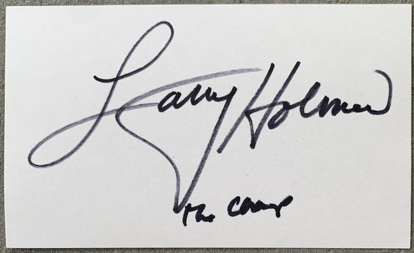 HOLMES, LARRY SIGNED INDEX CARD