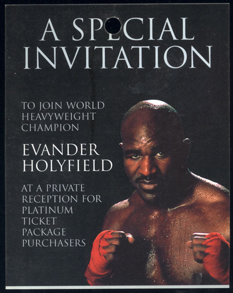 HOLYFIELD, EVANDER-VAUGHN BEAN SPECIAL INVITATION CREDENTIAL (1998)