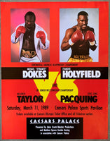HOLYFIELD, EVANDER-MICHAEL DOKES ON SITE POSTER (1989)