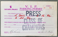 HOLYFIELD, EVANDER-LARRY HOLMES VIP PARKING PERMIT (1992)