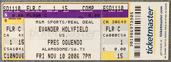 HOLYFIELD, EVANDER-FRES OQUENDO FULL TICKET (2006)