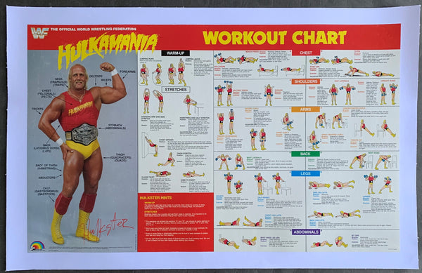 HOGAN, HULK "HULKAMANIA WORKOUT CHART POSTER (1985)