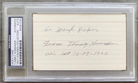 HUNSAKER, TUNNEY SIGNED INDEX CARD (PSA/DNA)