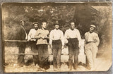 JEFFRIES, JAMES J. & JOE CHOYNSKI CAMP REAL PHOTO POSTCARD (1910-TRAINING FOR JACK JOHNSON)