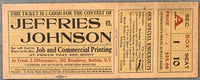 JOHNSON, JACK-JIM JEFFRIES FULL ADVERTISING TICKET (1910)