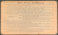 JEFFRIES, JAMES "OH YOU JEFFRIES" ADVERTISING CARD (1910)