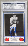 JOHANSSON, INGEMAR SIGNED 1985 BROWN'S BOXING CARD (PSA/DNA)