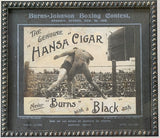 JOHNSON, JACK-TOMMY BURNS HANSA CIGAR REAL PHOTO ADVERTISEMENT (CIRCA 1908-1909)