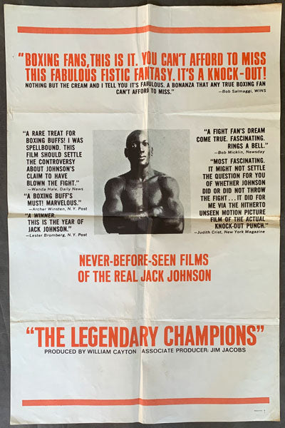 JOHNSON, JACK "THE LEGENDARY CHAMPIONS" FILM POSTER (1968)