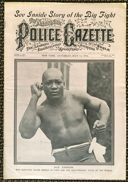JOHNSON, JACK-FRANK MORAN POLICE GAZETTE (1914)