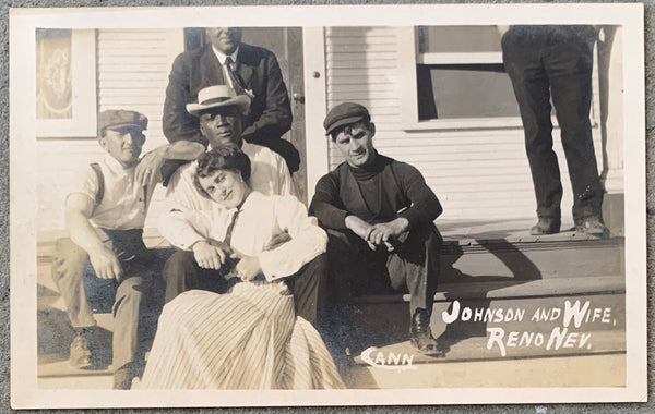 JOHNSON, JACK & WIFE REAL PHOTO POSTCARD (1910)