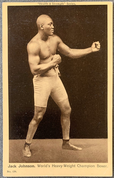 JOHNSON, JACK REAL PHOTO POSTCARD (CIRCA 1910-HEALTH & STRENGTH)